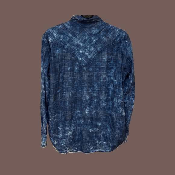 Ryan Michael Tie-Dye Shirt | Pearl Snaps Blue | Size L | Vintage Western - Picture 2 of 4